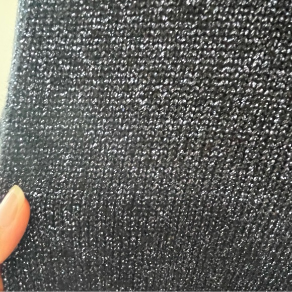 Zara turtleneck sweater metallic knit balloon sleeves black colour - Picture 4 of 6